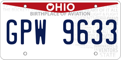 OH license plate GPW9633