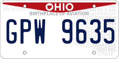 OH license plate GPW9635