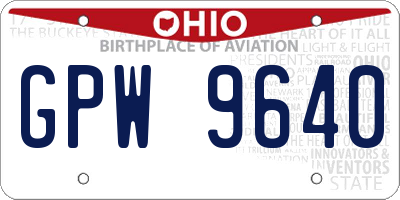 OH license plate GPW9640
