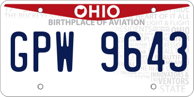 OH license plate GPW9643