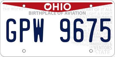OH license plate GPW9675