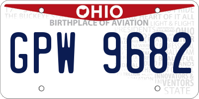OH license plate GPW9682