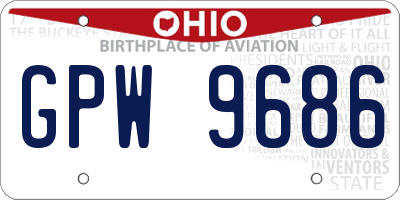 OH license plate GPW9686