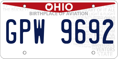 OH license plate GPW9692