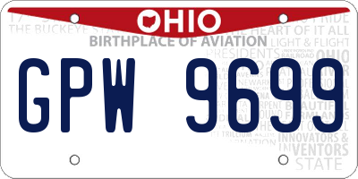 OH license plate GPW9699