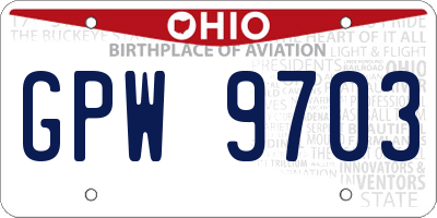 OH license plate GPW9703