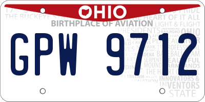 OH license plate GPW9712