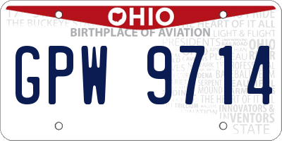 OH license plate GPW9714