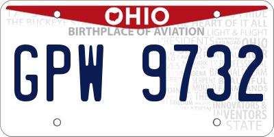 OH license plate GPW9732