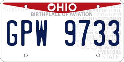 OH license plate GPW9733