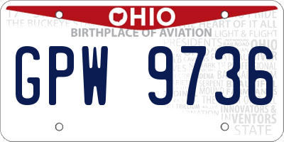 OH license plate GPW9736