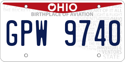 OH license plate GPW9740
