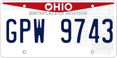 OH license plate GPW9743