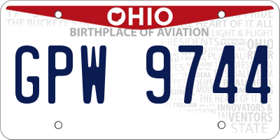 OH license plate GPW9744