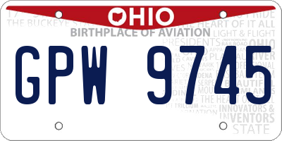 OH license plate GPW9745
