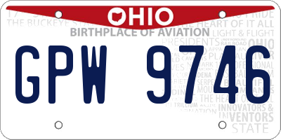 OH license plate GPW9746