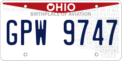 OH license plate GPW9747