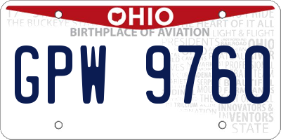 OH license plate GPW9760