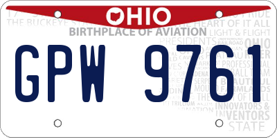 OH license plate GPW9761