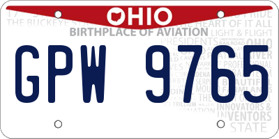 OH license plate GPW9765