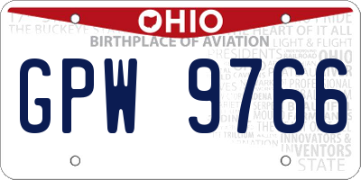 OH license plate GPW9766