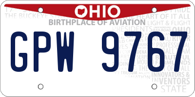 OH license plate GPW9767