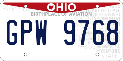OH license plate GPW9768