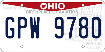 OH license plate GPW9780