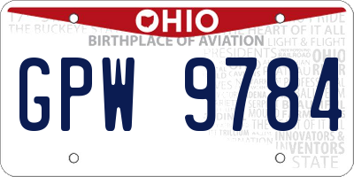 OH license plate GPW9784