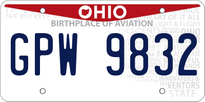 OH license plate GPW9832