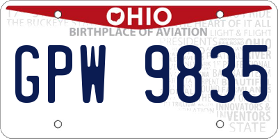 OH license plate GPW9835