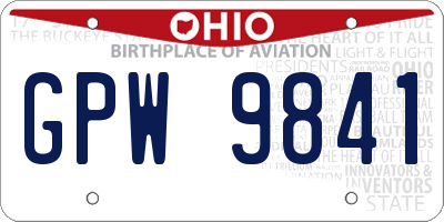 OH license plate GPW9841