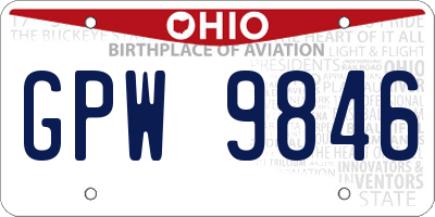 OH license plate GPW9846