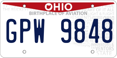 OH license plate GPW9848