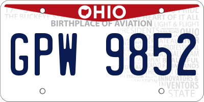 OH license plate GPW9852