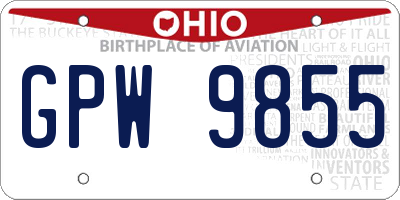 OH license plate GPW9855