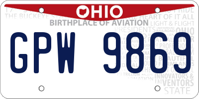 OH license plate GPW9869