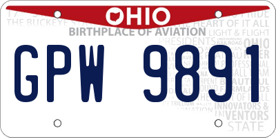 OH license plate GPW9891