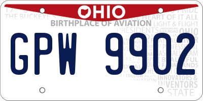 OH license plate GPW9902