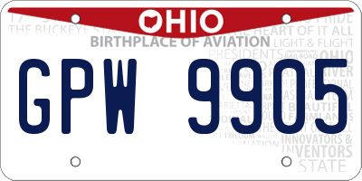 OH license plate GPW9905