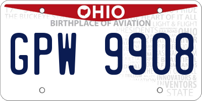 OH license plate GPW9908