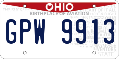 OH license plate GPW9913