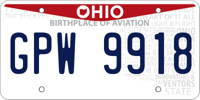 OH license plate GPW9918