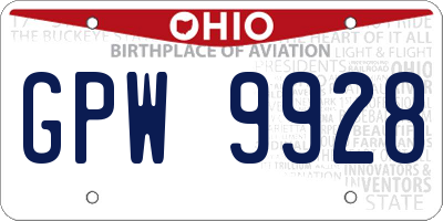 OH license plate GPW9928