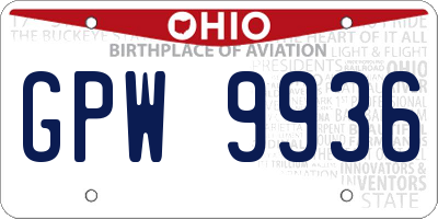 OH license plate GPW9936