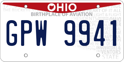 OH license plate GPW9941