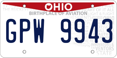 OH license plate GPW9943