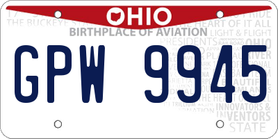 OH license plate GPW9945