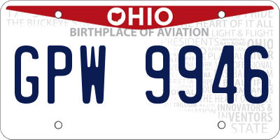 OH license plate GPW9946