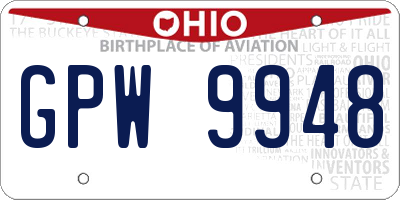 OH license plate GPW9948
